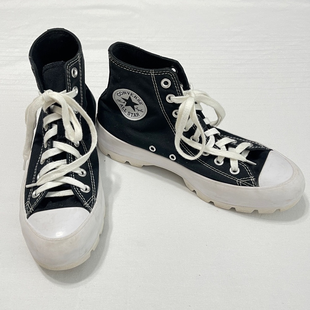 Converse Black and White Platform Sneakers